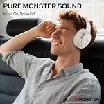 Monster Persona 5th ANC-Wireless Bluetooth Over-Ear Headphones with Microphone, 70H Playtime, Bluetooth 6.0, Comfortable and Foldable Design,Wireless Headsets for Home,Gifts (White)