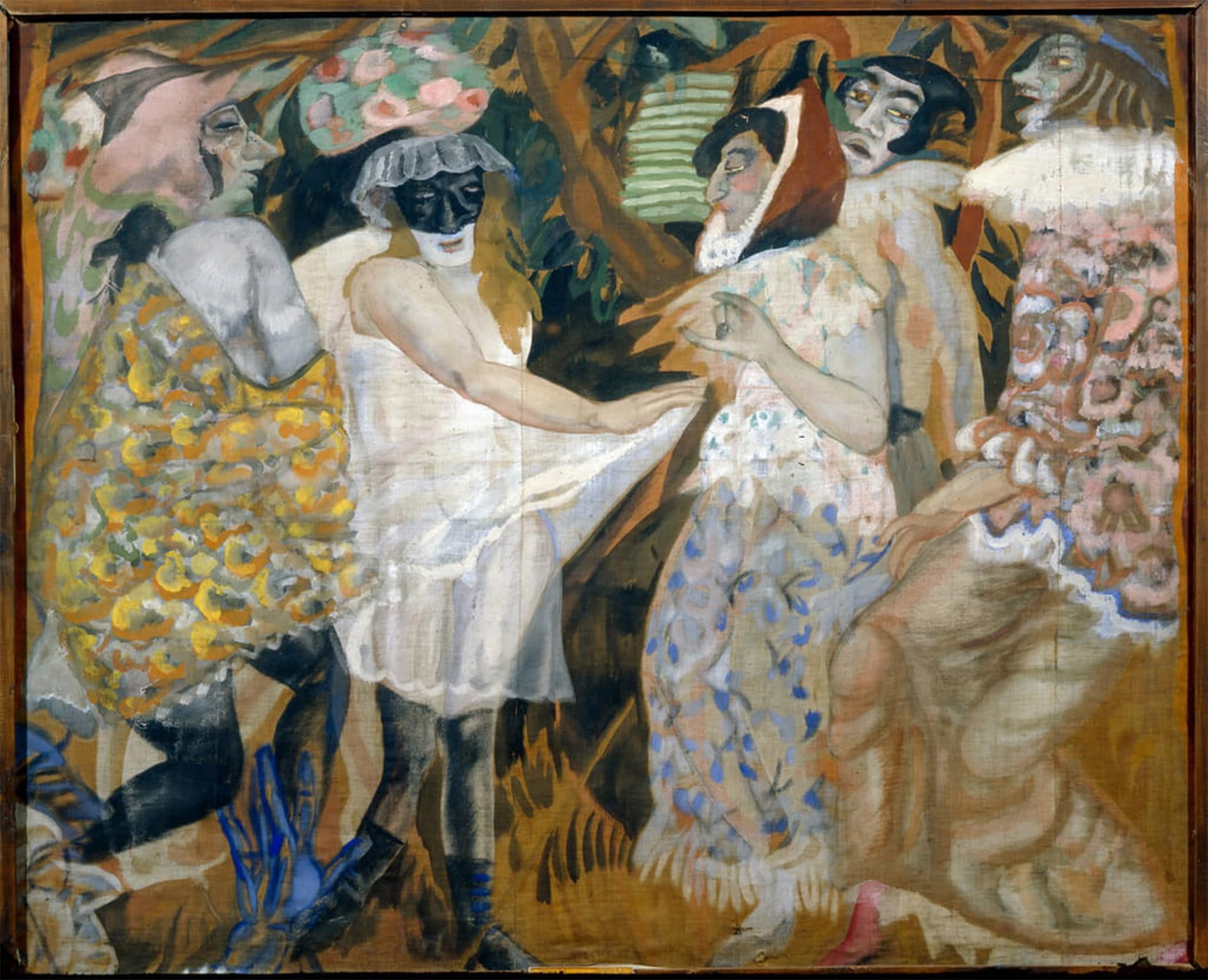SERENDIPITP Retro Picture Poster Wall Art Pictures Painting Masquerade by Boris Dmitrievich Grigoriev Wall Art Canvas Print for Wall Decor 60x90cm