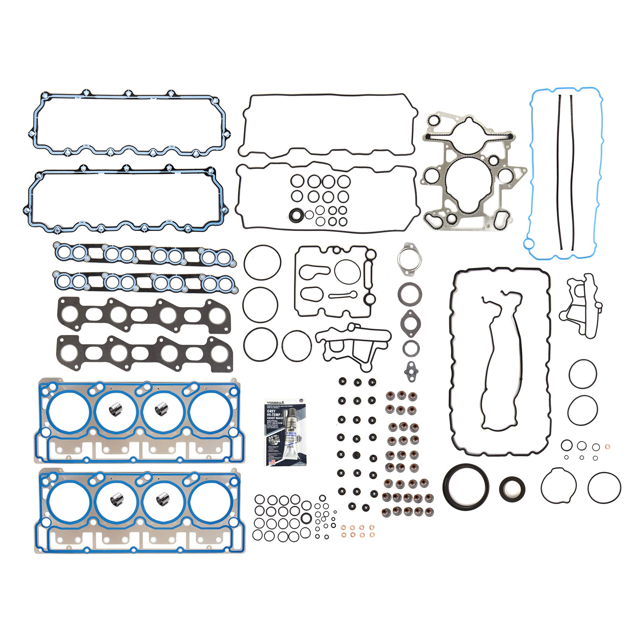 Evergreen 9-20760-18 Full Gasket Set w/ 18mm Dowels Fit 03-10 Ford 6.0 E350 F250 F350 DIESEL TURBO