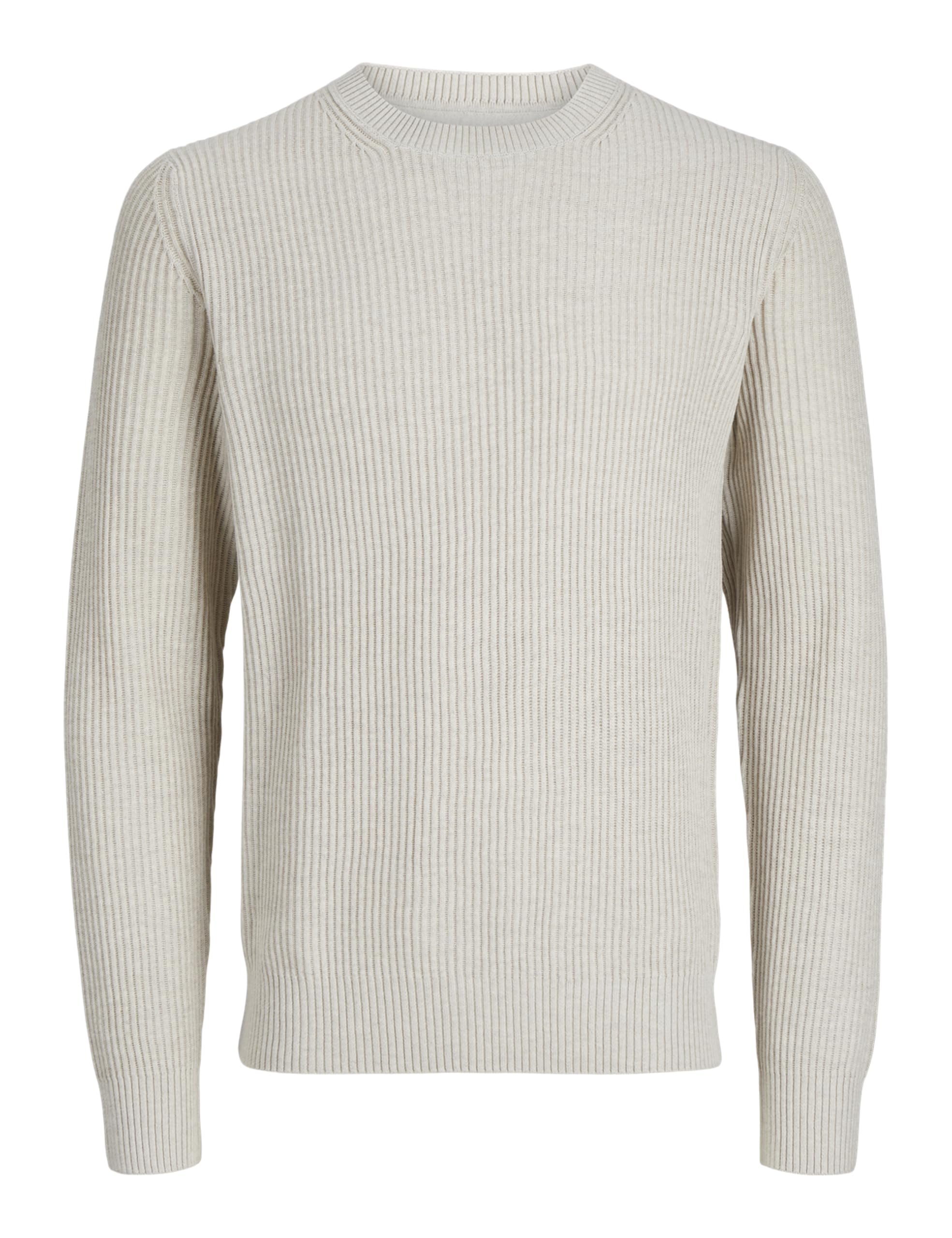 JACK & JONES Men's Jprblaliam Knit Crew Neck Jumper, Greige/Detail:Melange, S