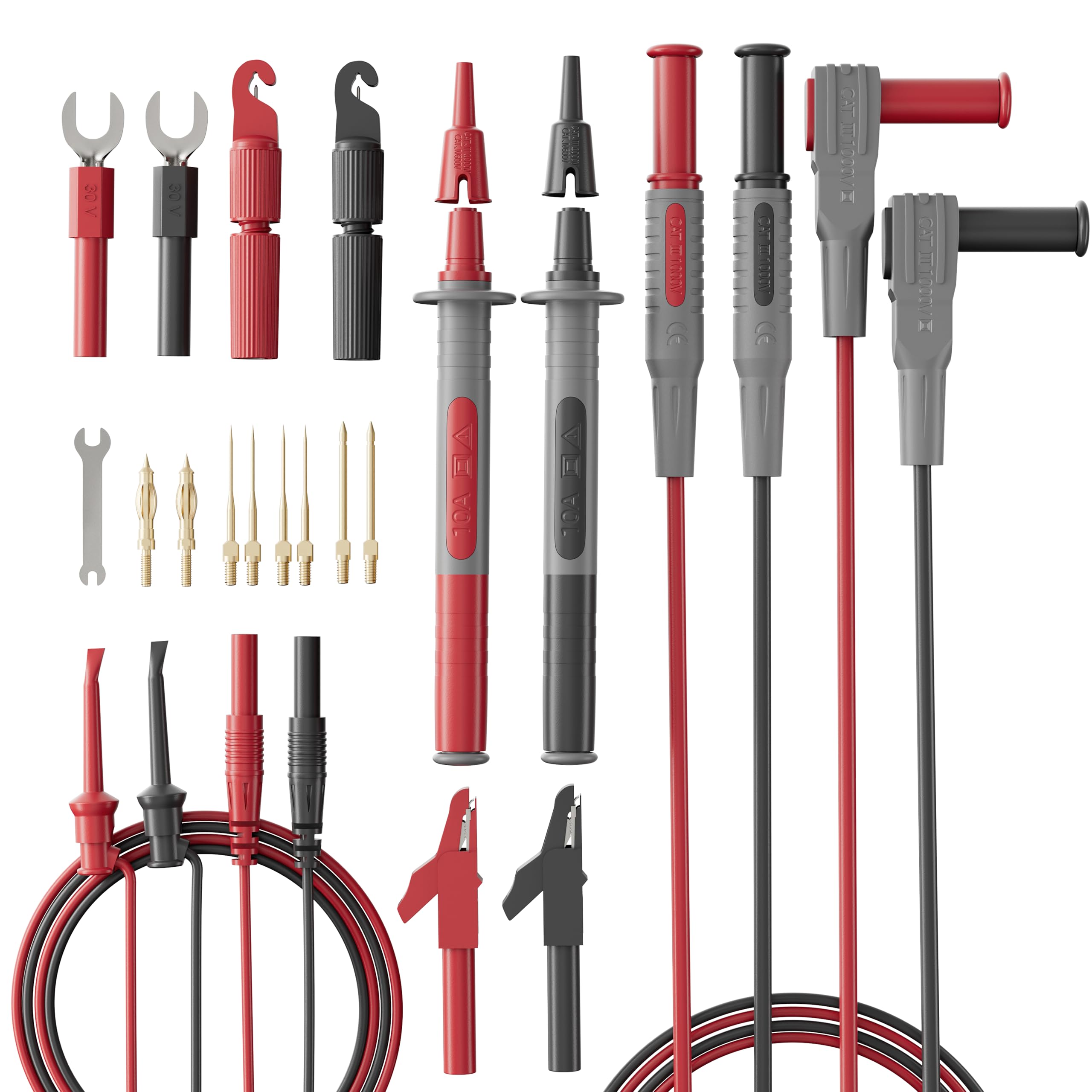 25-Piece Silicone Multimeter Test Lead & Back Probe Kit - Premium