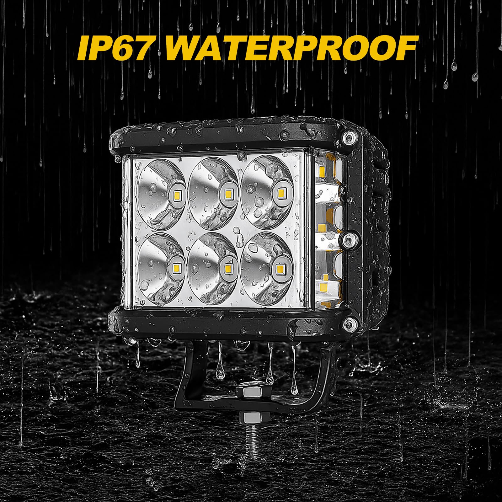 Willpower 2 sztuki Reflektor roboczy LED, 4 cale 60 W LED 12 V Flood reflektor do samochodu 4 x 4 ciężarówka ciągnik SUV łódź