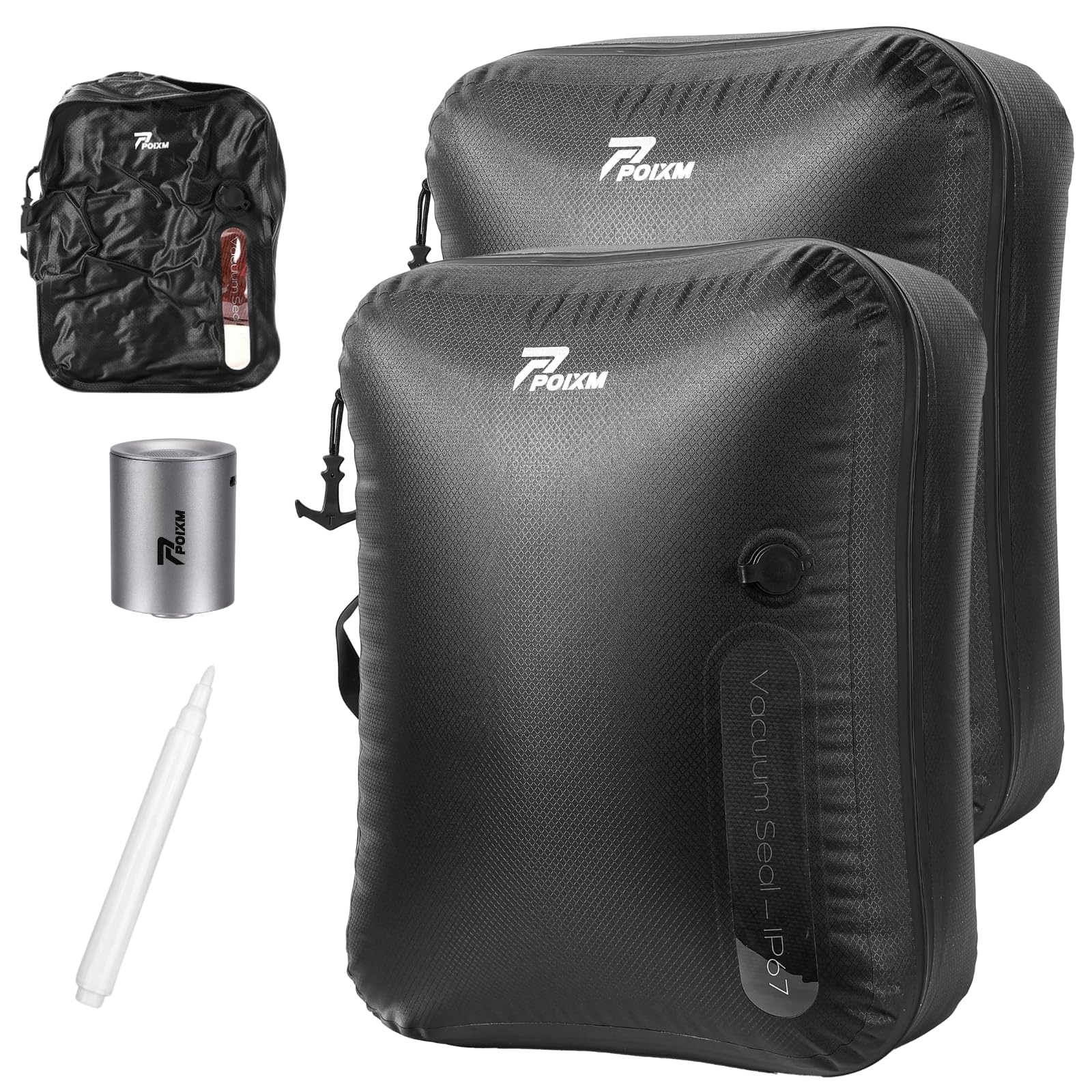 Amazon.com: POIXM Vacuum Bags for Travel with Wireless Pump, 180