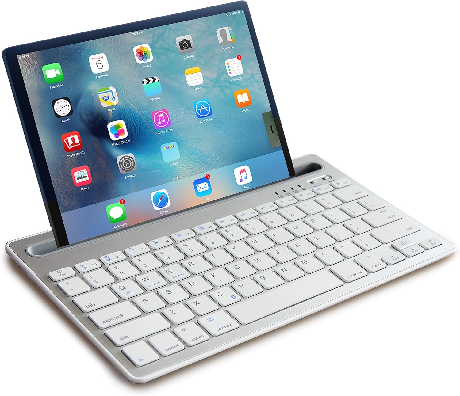 GECENinov MultiDevice Bluetooth Keyboard, Wireless Keyboard with Phone