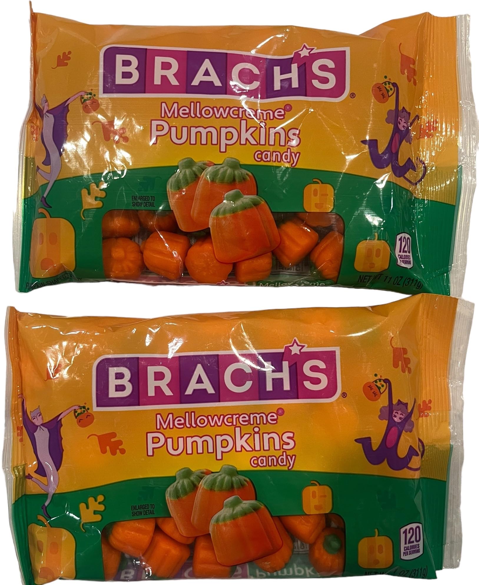 Classic Candy Corn Halloween Thanksgiving Fall Snack Harvest Candy Treats 2 Pack 11 ounce Bags (Pumpkins Candy Corn)