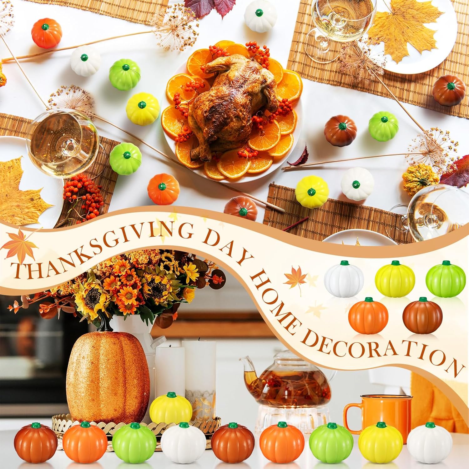 50 Pcs Thanksgiving Stress Balls Thanksgiving Party Favors Pumpkin Stress Balls Goodie Bag Stuffers Mini Foam Squeeze Ball Friendgiving Fall Party Favors with Storage Bag
