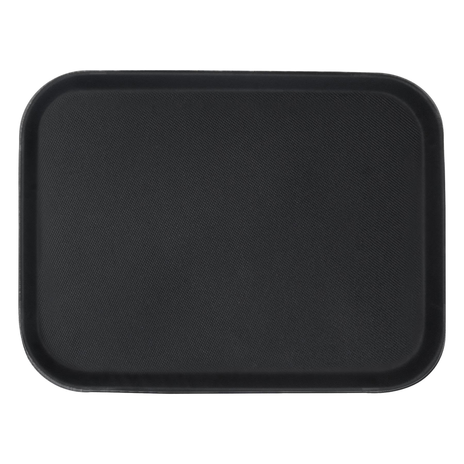 Argon Tableware Black Rectangular Serving Tray 51 x 38cm - Reusable Non Slip Rubberized Surface Platter for Food and Drinks - Durable Heat Resistant Stackable Tray for Bars, Restaurants and Home Use