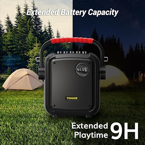 Miniatura 7 de Máquina de karaoke portátil con 2 micrófonos, máquina de karaoke TONOR para adultos con batería de 5400 mAh, juego de altavoces de karaoke Bluetooth