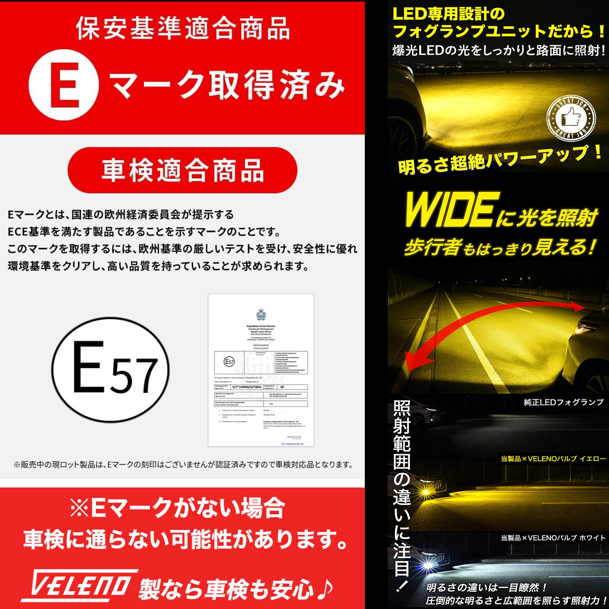 Amazon.co.jp: VELENO Fog Light Unit for LED Bulbs, T-Type 