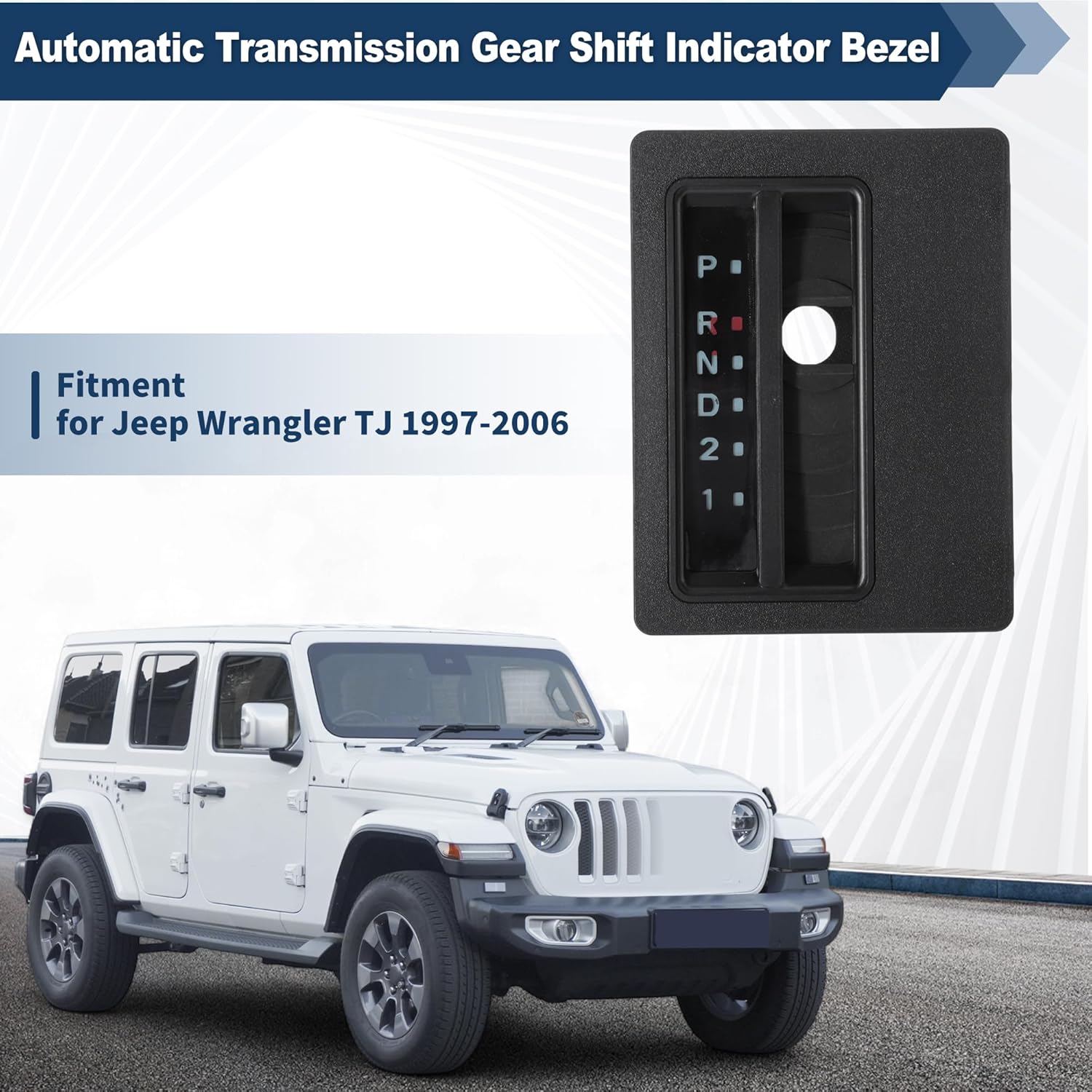 Automatic Floor Shift Indicator Bezel for Jeep Wrangler TJ 1997-2006 No.06130553 Automatic Transmission Gear Shift Indicator Bezel Auto Floor Shifter Trim Console