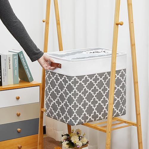 Vista 105 de DULLEMELO Canastas de almacenamiento pequeñas de 15 x 6 x 5.5 pulgadas, contenedores de almacenamiento de tela para tanque de inodoro