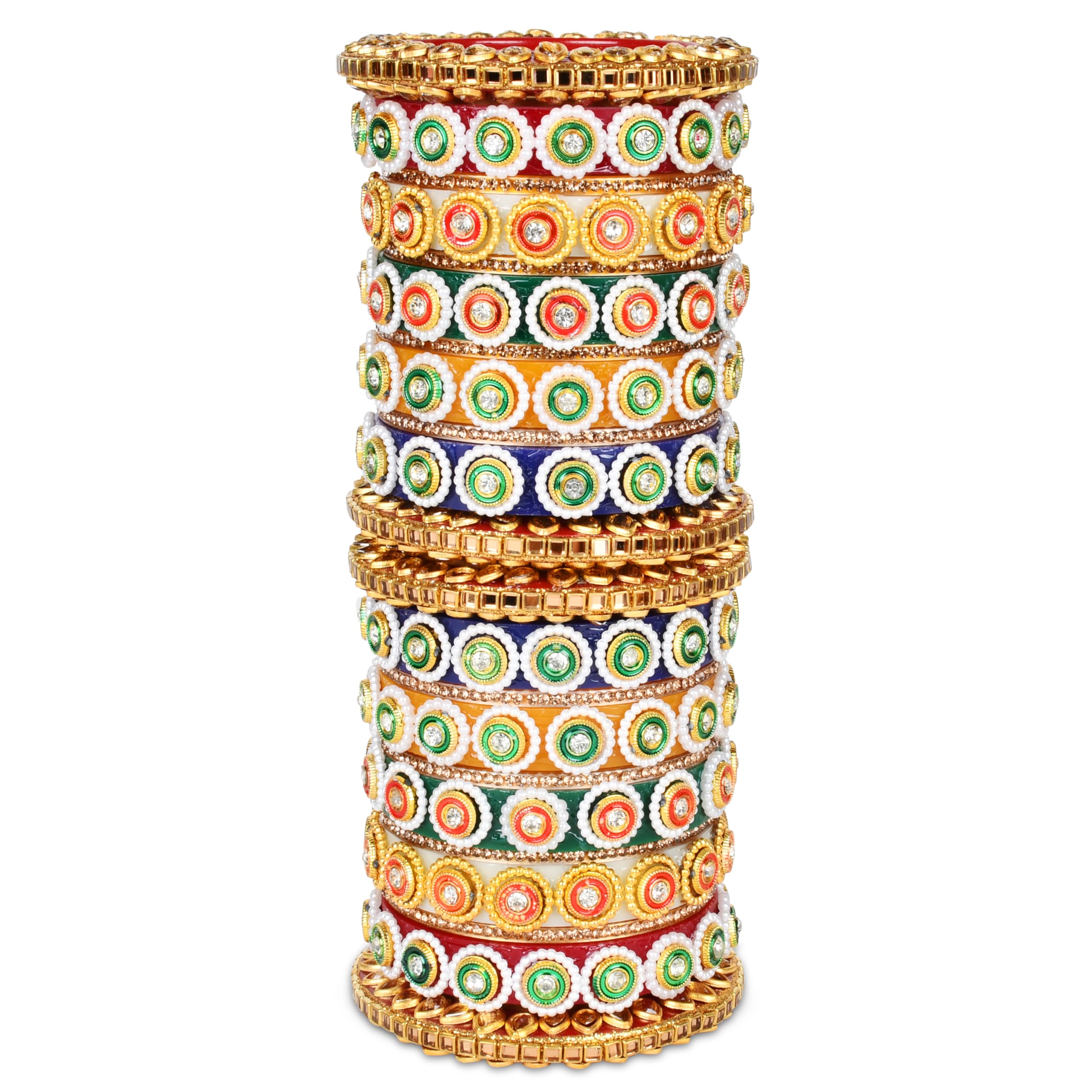 HINS Bridal Chuda Multi Colour - Bright & Contrast Colours, Kundan, Zari, Gold Handwork | Brand Perfect for Weddings, Engagements & Festivals | Beads Work (STYLE 2, 2.8) (B0D7DKPGX2) Amazon Price History, Amazon Price Tracker
