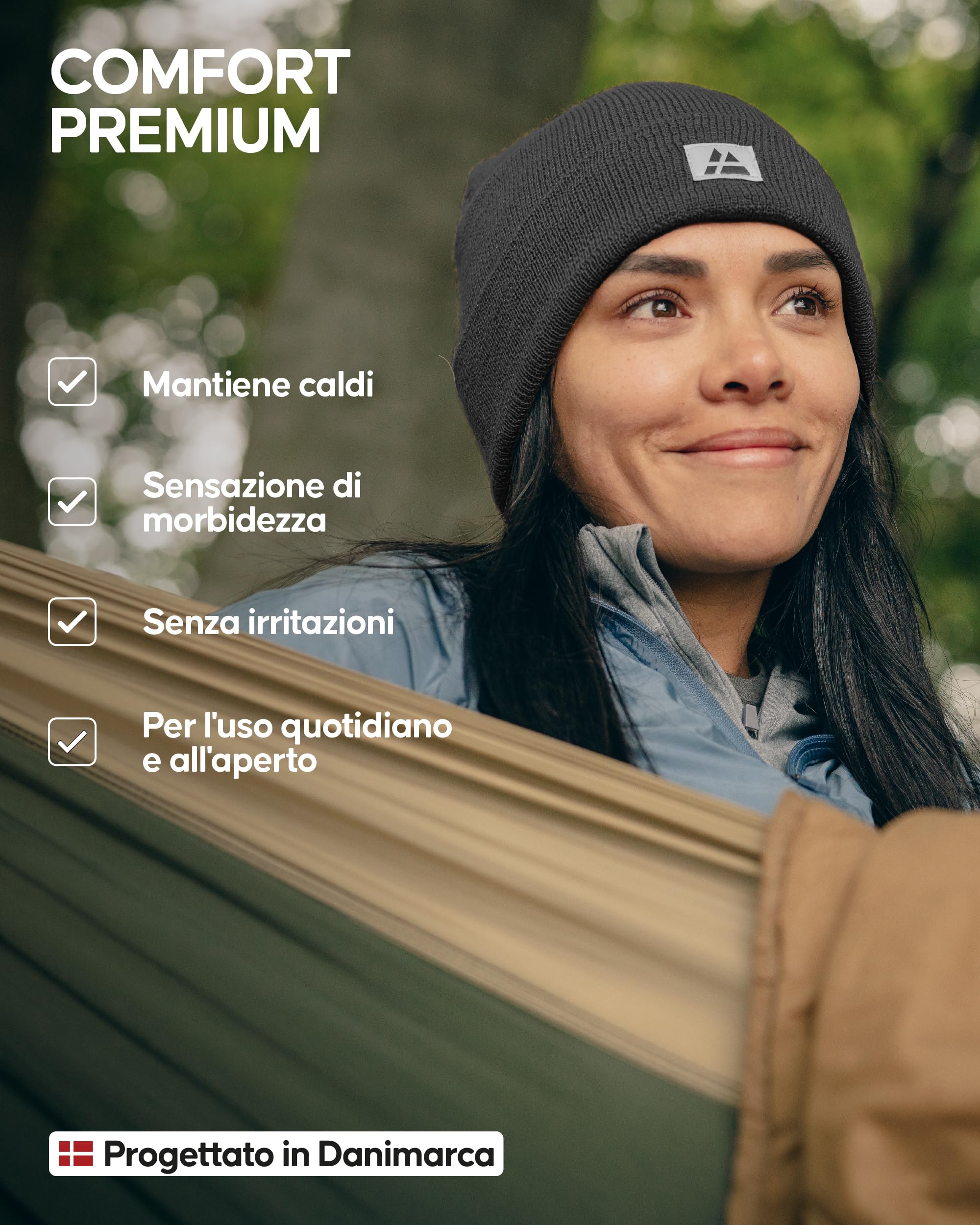 DANISH ENDURANCE Cappello Uomo Lana Merino e Fodera Pile, Berretto in Maglia, Taglia Unica Adulto, Beanie Invernale, per Sci e Sport
