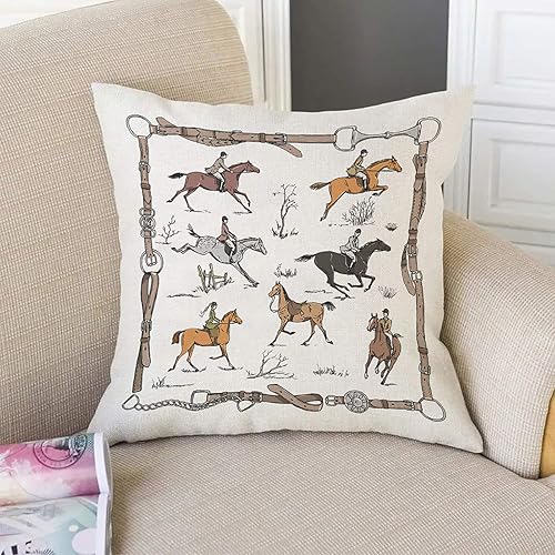 Miniatura 2 de Fundas de almohada para sofá, ecuestre, deportivo, decorativo, cuadrado, cama o sofá, funda de almohada para sofá, caza de zorros, jinete de
