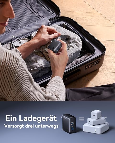 INIU Cargador USB C de 100 W, GAN de 3 Puertos, Cargador rápido con Cable USB C, Fuente de alimentación múltiple PD 3.0 para MacBook Pro Air, iPhone 16 15 14 Pro MAX Plus, Galaxy S25 S24 Ultra, Blanco - 4
