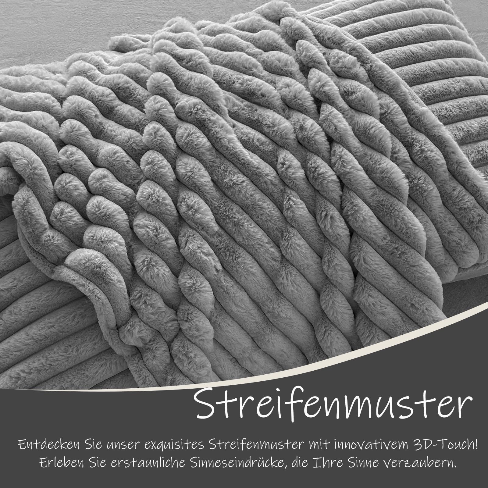 Flauschige Bettwäsche Plüsch Kuschel Fleece Flanell Kunstfell Extra Warm für Winter mit Kissenbezug 80x80 und Reißverschluss (Grau, 155x220cm + 80x80cm 2tlg)