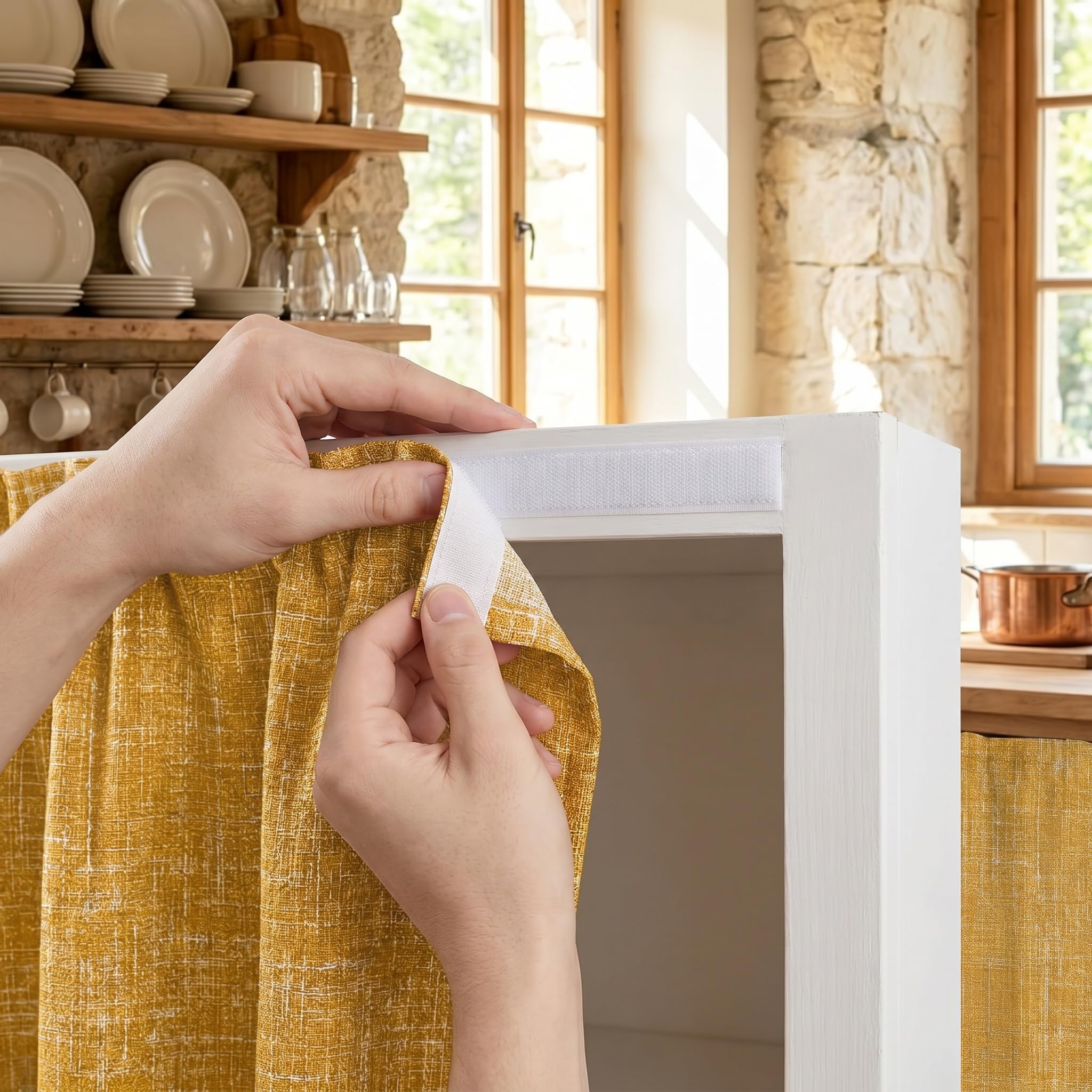 Tende per Mobili in Tinta Unita per Cucina, Bagno E Lavanderia - Tenda per Ripiani in Tessuto di Lino, Copertura per La Privacy sotto Il Lavello, Gonna Elegante E Funzionale Pink