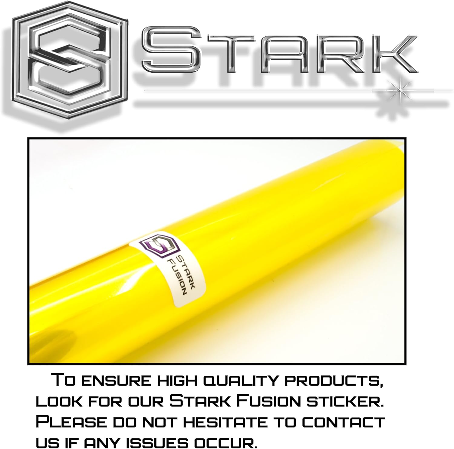 Stark 12" x 240" in / 1 x 20 Ft Glossy Yellow Smoke Tint Headlights Tail Lights Fog Lights Vinyl Wrap Film