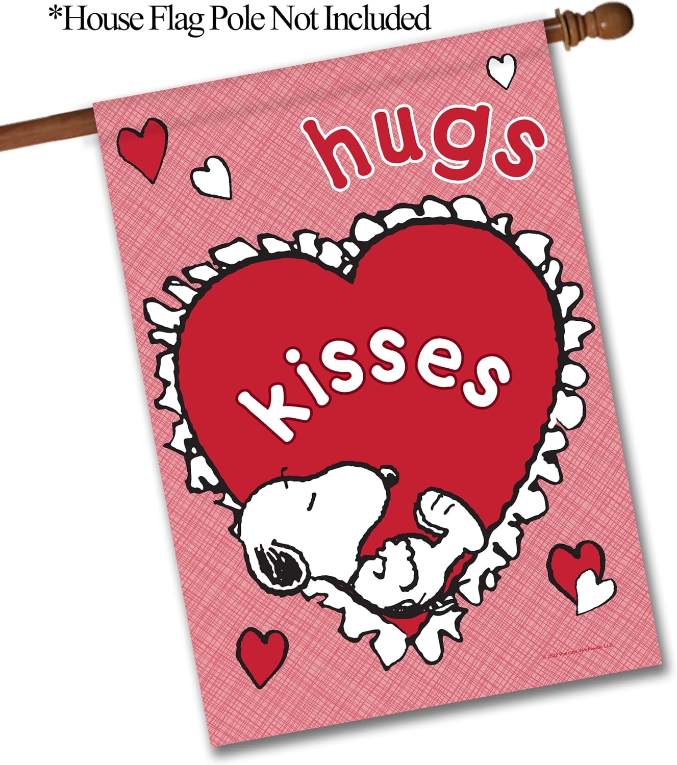Flagology.com, PEANUTS®, PEANUTS® Snoopy Love Heart – House Flag 28" x 40", Officially Licensed PEANUTS®, Valentine's Day