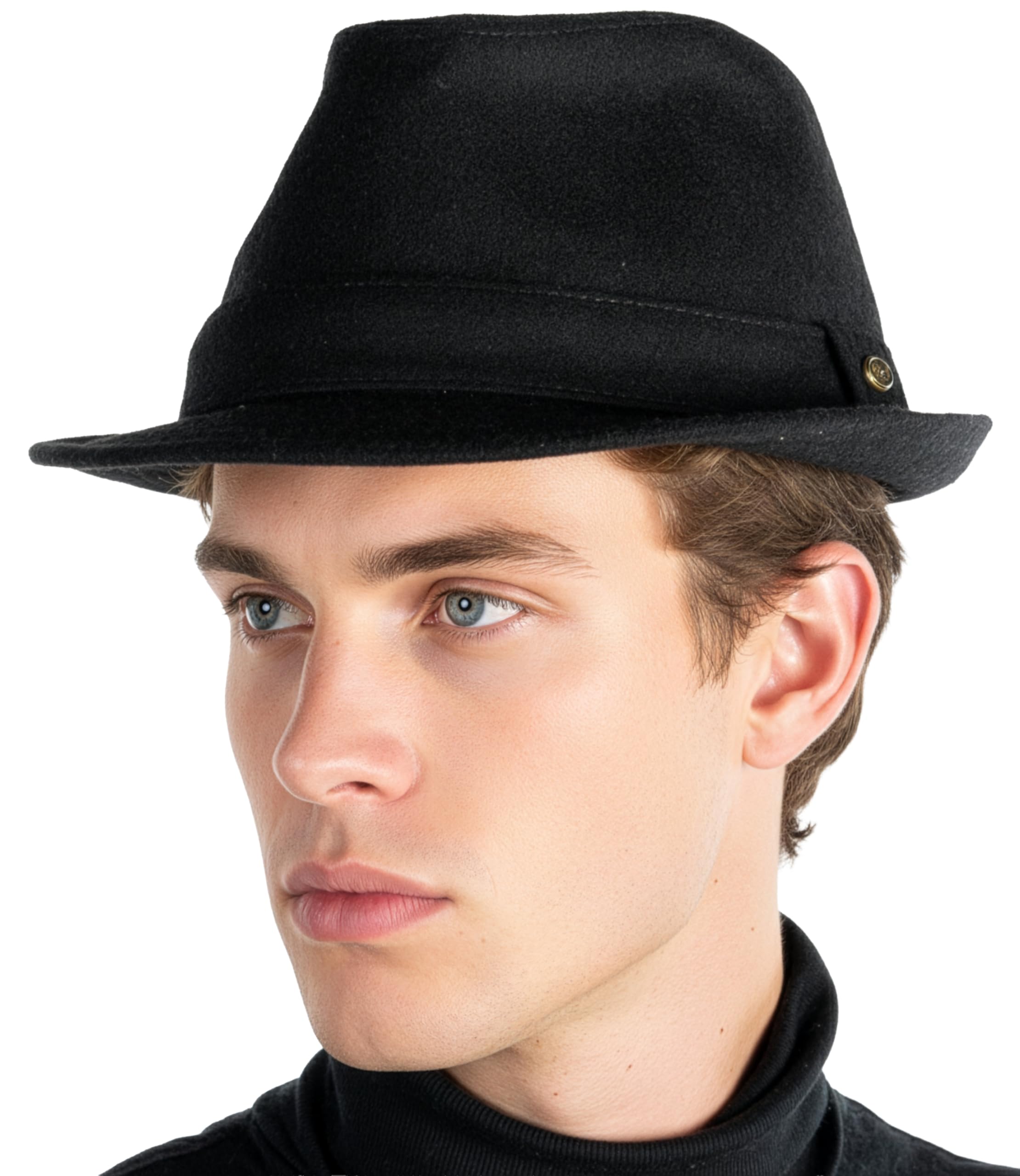 Fedora Hats for Men – Classic Wool Blend Trilby Dress Hat, Short Brim Men’s Fedoras for Formal & Casual Wear