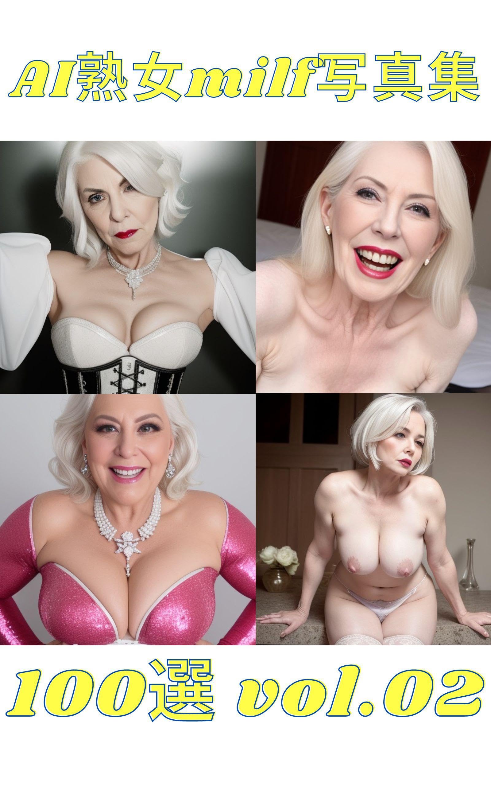 The collection of AI jukujo milf photographs 100pieces Vol 02: It is a book that mainly contains images of white-women nudes big-breasts bimajos and AV actors (Japanese Edition)