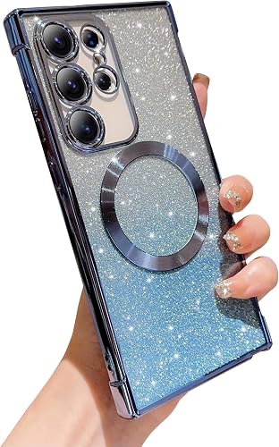 phylla for Samsung Galaxy S24 Ultra 5g 6.8" 5g Magnetic Gardient Glitter Phone C