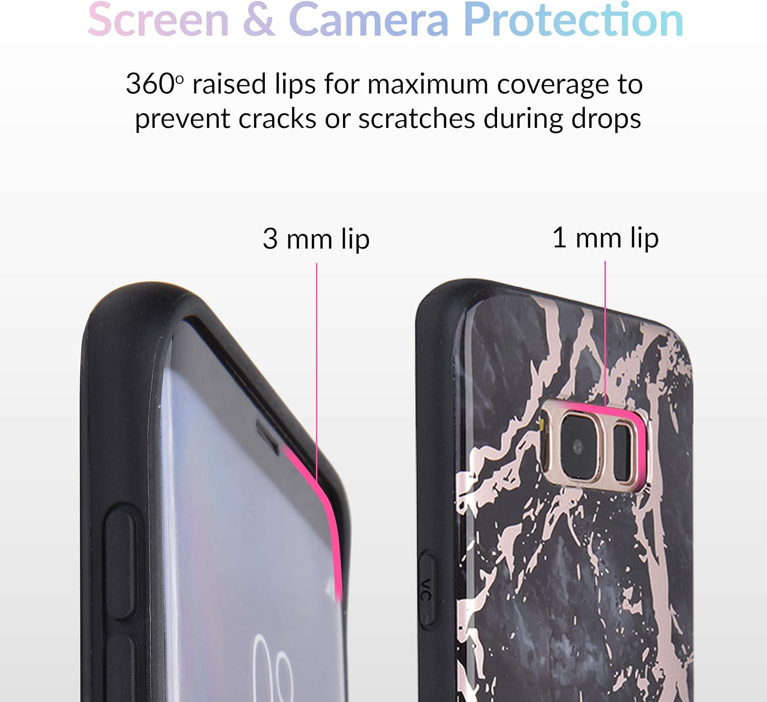 Velvet Caviar Compatible with Samsung Galaxy S8 Plus Case for Girls & Women - Cute Protective Phone Cases (Black Marble Rose Gold)