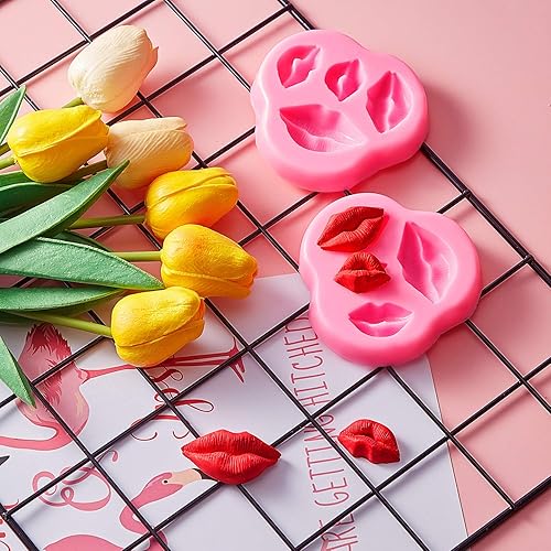 Miniatura 5 de Patelai 2 moldes de silicona para labios para fondant, regalo de San Valentín, pastel de chocolate, decoración para hornear, herramientas para boda,