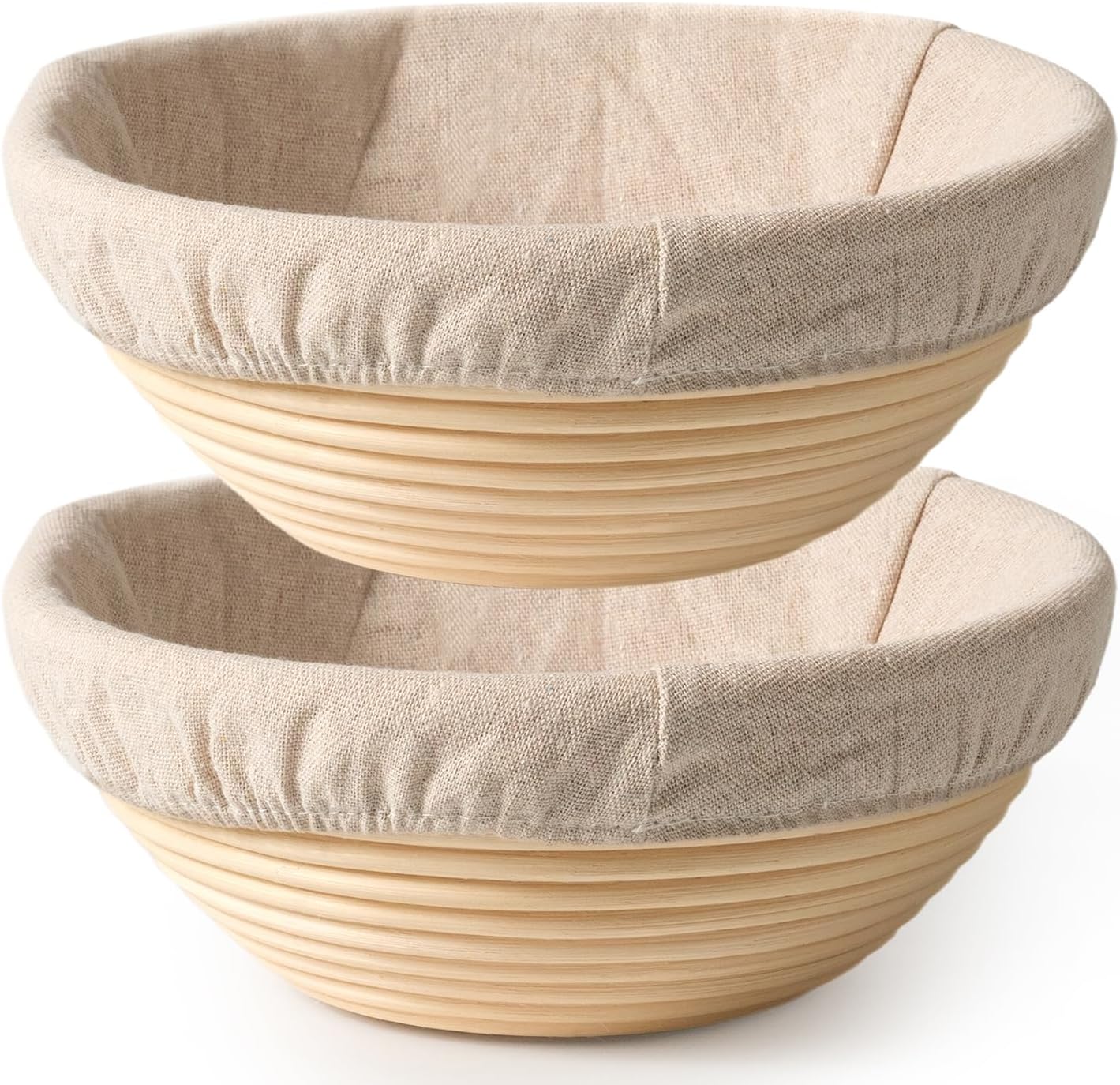 2 Pack Banneton Bread Proofing Baskets for Sourdough, 9 Inch Round Natural Rattan Proofing Basket for Dough Rising, Bread Proofing Bowl Sourdough Bread Baking Supplies for Home Bakers