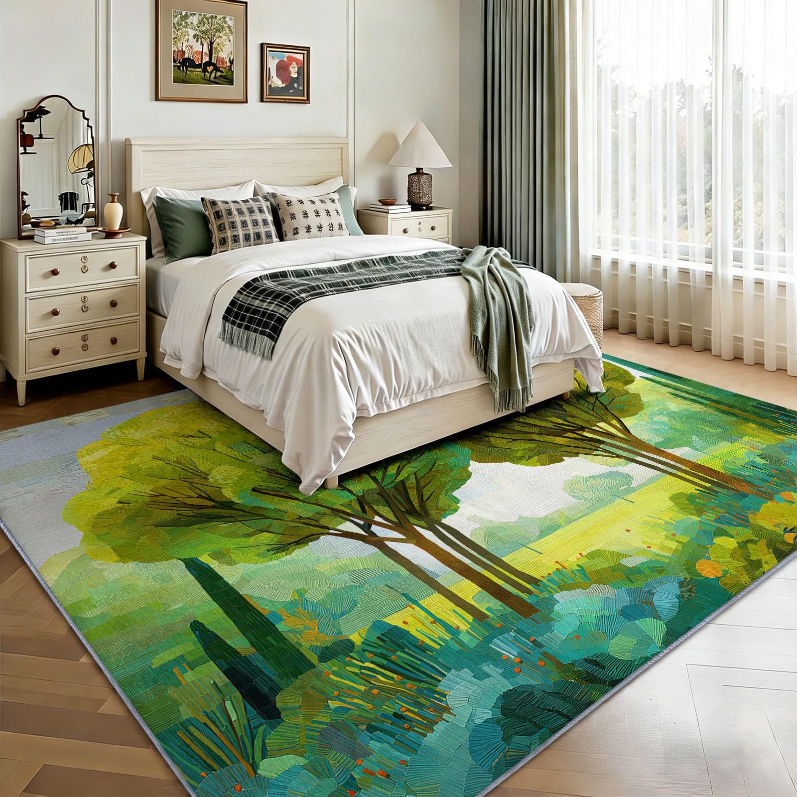 Moquette imprimé lavable 180x240 cm avec envers antidérapant doux