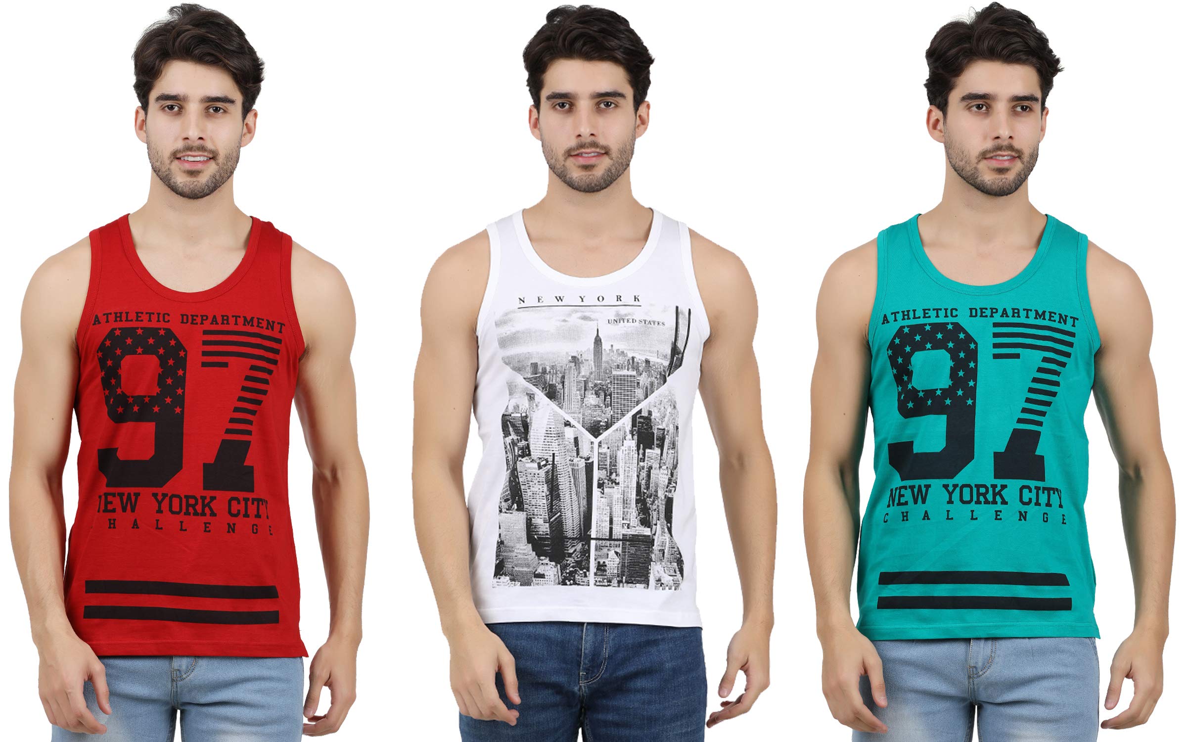 jugular Men's Cotton Printed Regular Fit Vest -(Pack Of 3)-picture-22