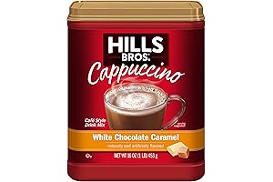 Hills Bros White Chocolate Caramel Cappuccino Mix for an Instant Coffeehouse Treat...