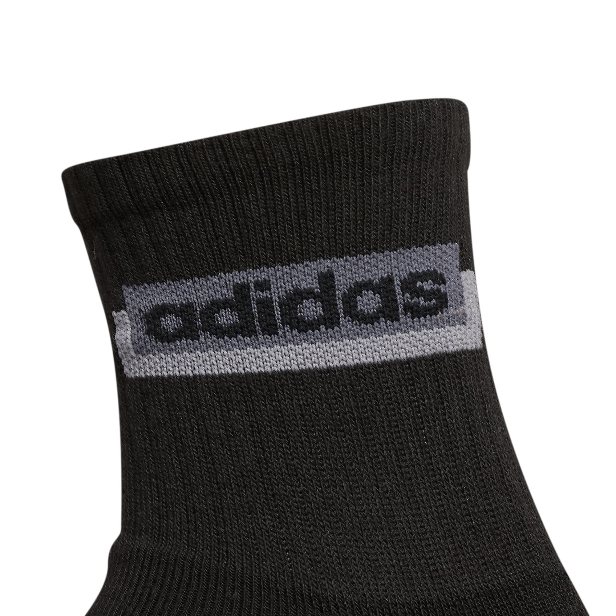 adidas Calze sportive da uomo Linear High Quarter (3 paia), Nero/Onix Grigio/Grigio, Large