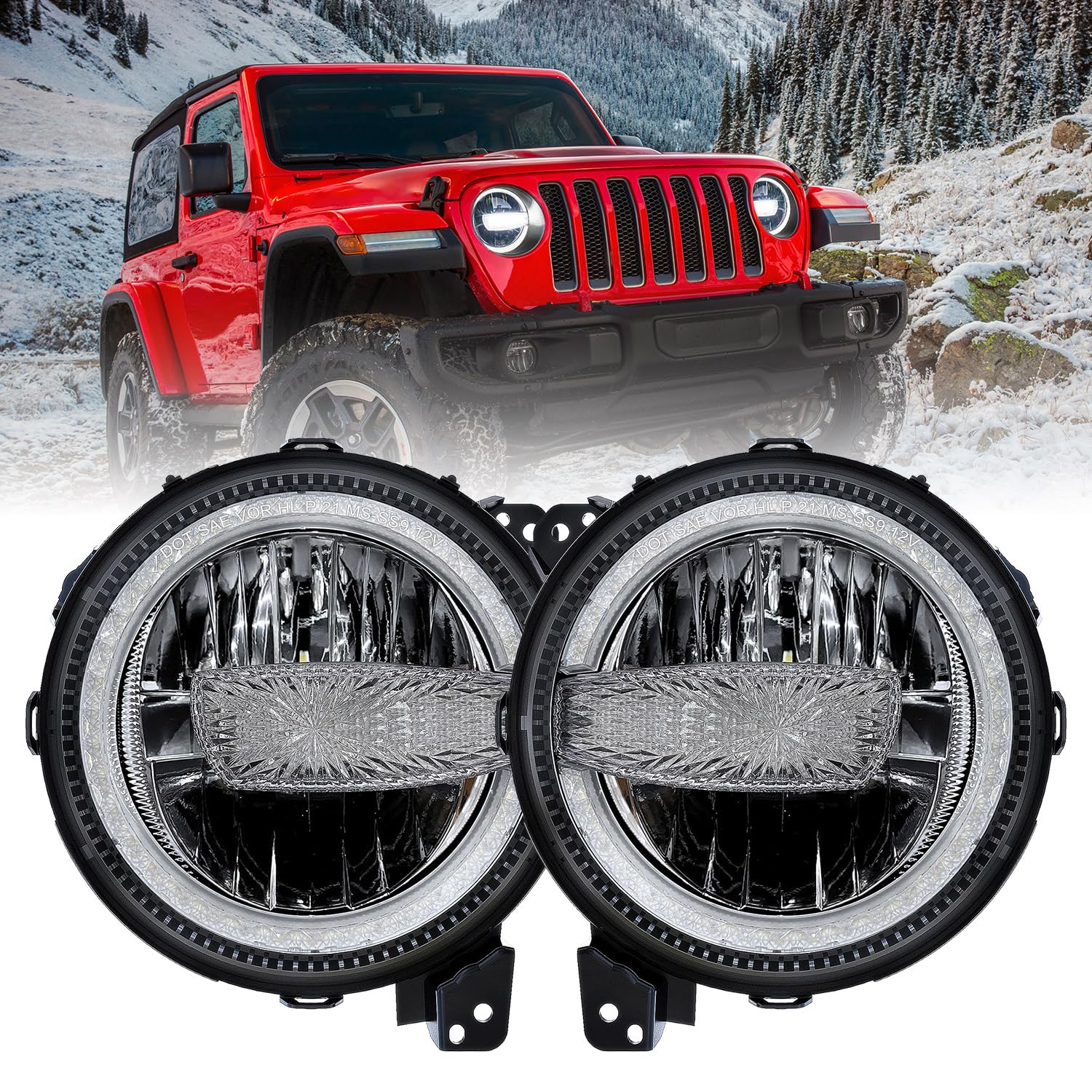 Amazon.com: BICYACO 9 In LED Headlights for Jeep Wrangler JL JLU