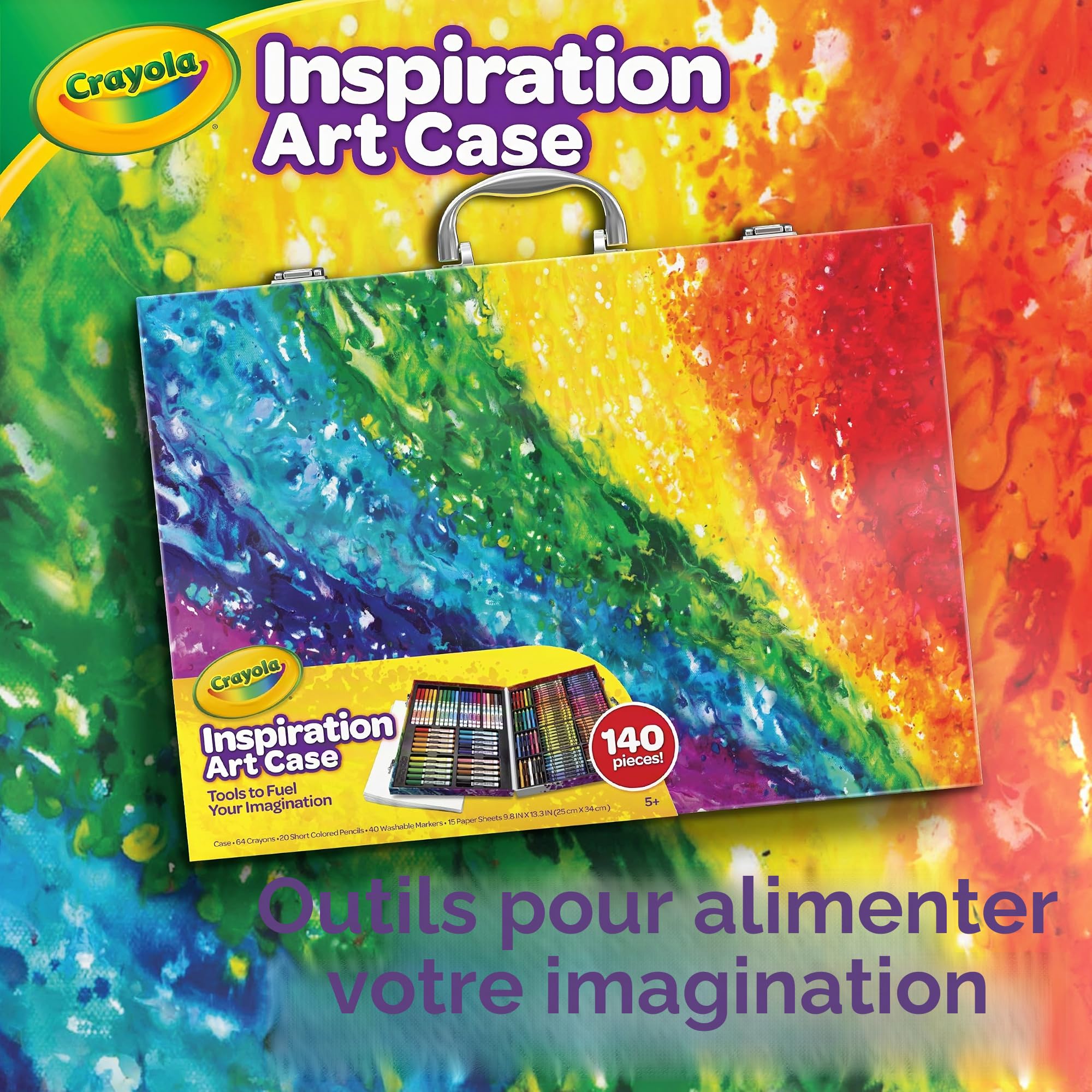 CRAYOLA Mallette d'artiste Arc-en-Ciel 140 pièces