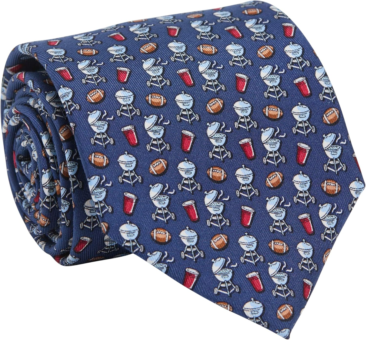 vineyard vines Tailgate Printed Tie, Moonshine, 58