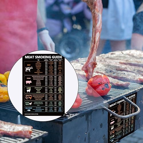 Miniatura 7 de LUTER Guía de temperatura de carne, temperatura de cocción, imán de guía para ahumar carne, guía para asar carne, guía para asar carne, tabla de