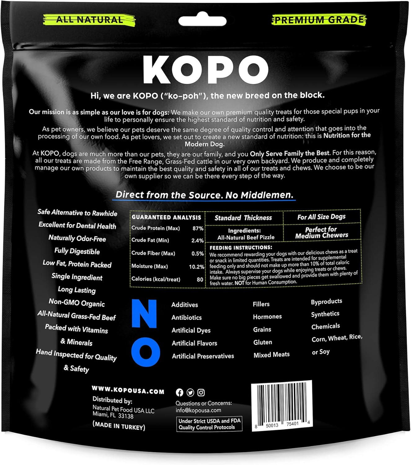 Kopo Dog Bully Sticks 7 inch - Regular Size, 25 Pack - Chew Sticks - 100% All Natural Beef Pizzle, One Ingredient Treats - More Protein Than Collagen Sticks - Long Lasting Dog Treats