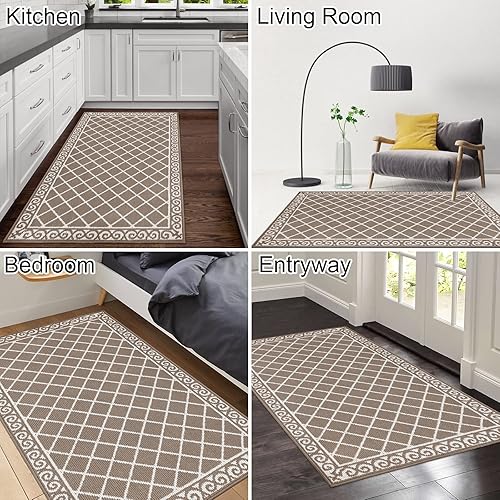 Miniatura 163 de HEBE Tapete para puerta interior, 20 x 32 pulgadas, antideslizante, para puerta delantera, lavable, atrapador de suciedad para entrada, tapete