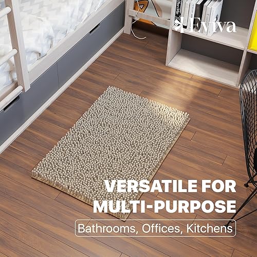 Miniatura 10 de Eviva Alfombras de baño de chenilla  Alfombras de baño de poliéster de 20 x 30 pulgadas  Alfombras de baño de felpilla de microfibra para baño