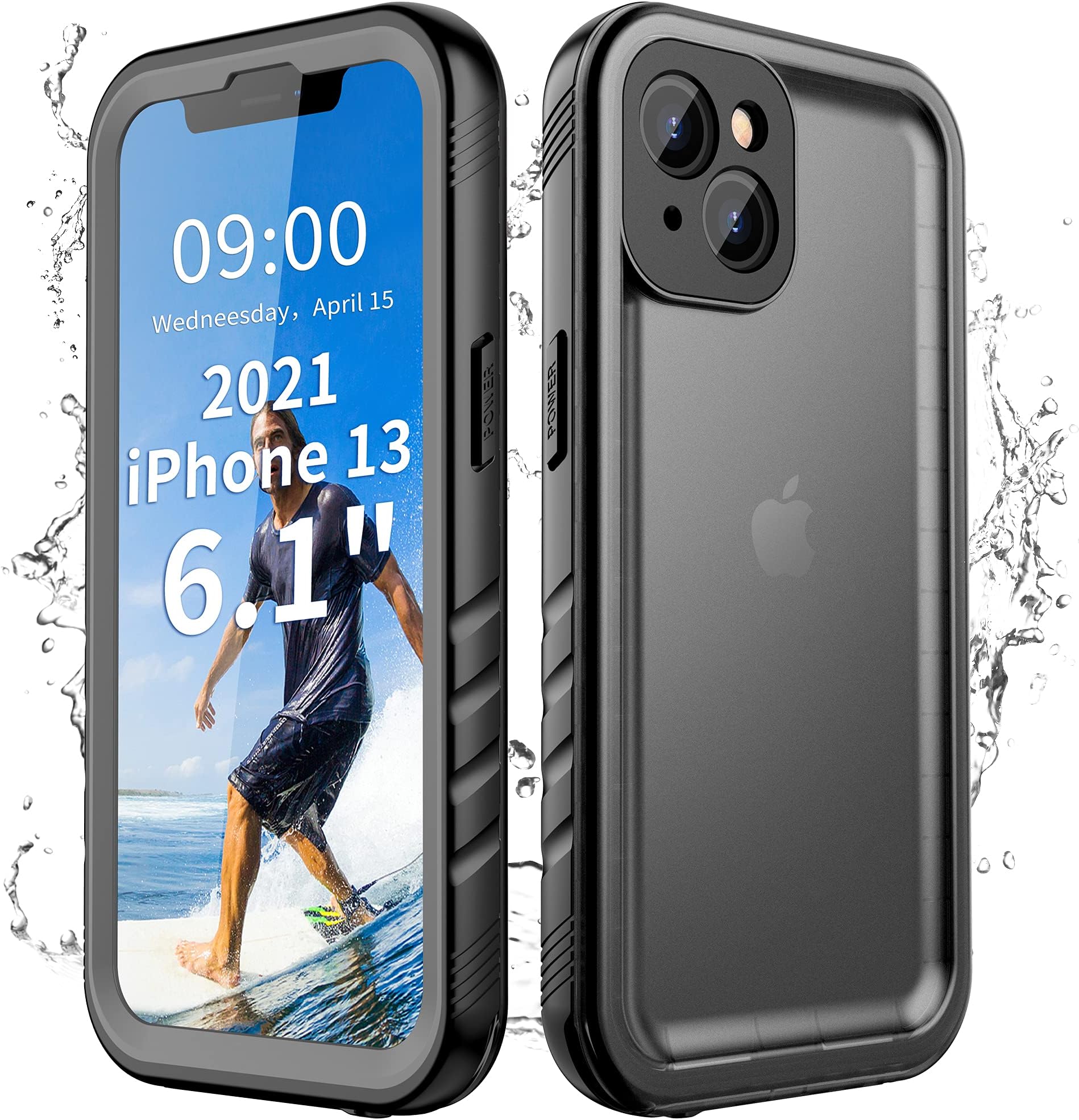 Cozycase TOP Military Protective Case for iPhone 13 IP68 Waterproof Heavy Duty 360 Shockproof Full Body With Screen Camera Protector Double Dustproof Hard Tough Front Back Cover i Phone 13 Proof Case
