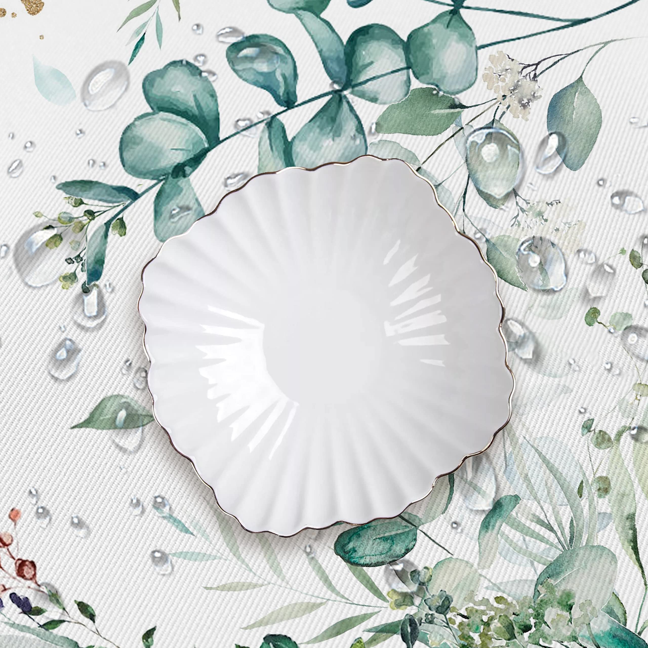 Yighty Leaf Floral Sage Green Oval Tablecloth, 60x84 Inch, Leaf Printed, Waterproof - Image 4