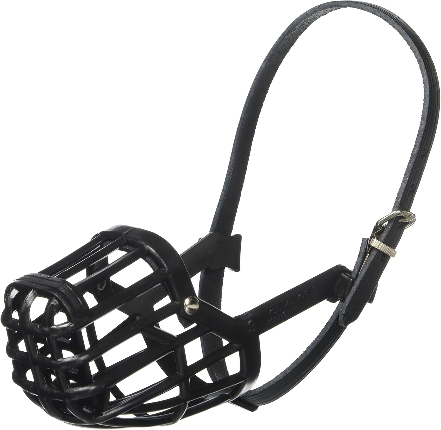 OmniPet Leather Brothers Italian Basket Dog Muzzle, Black