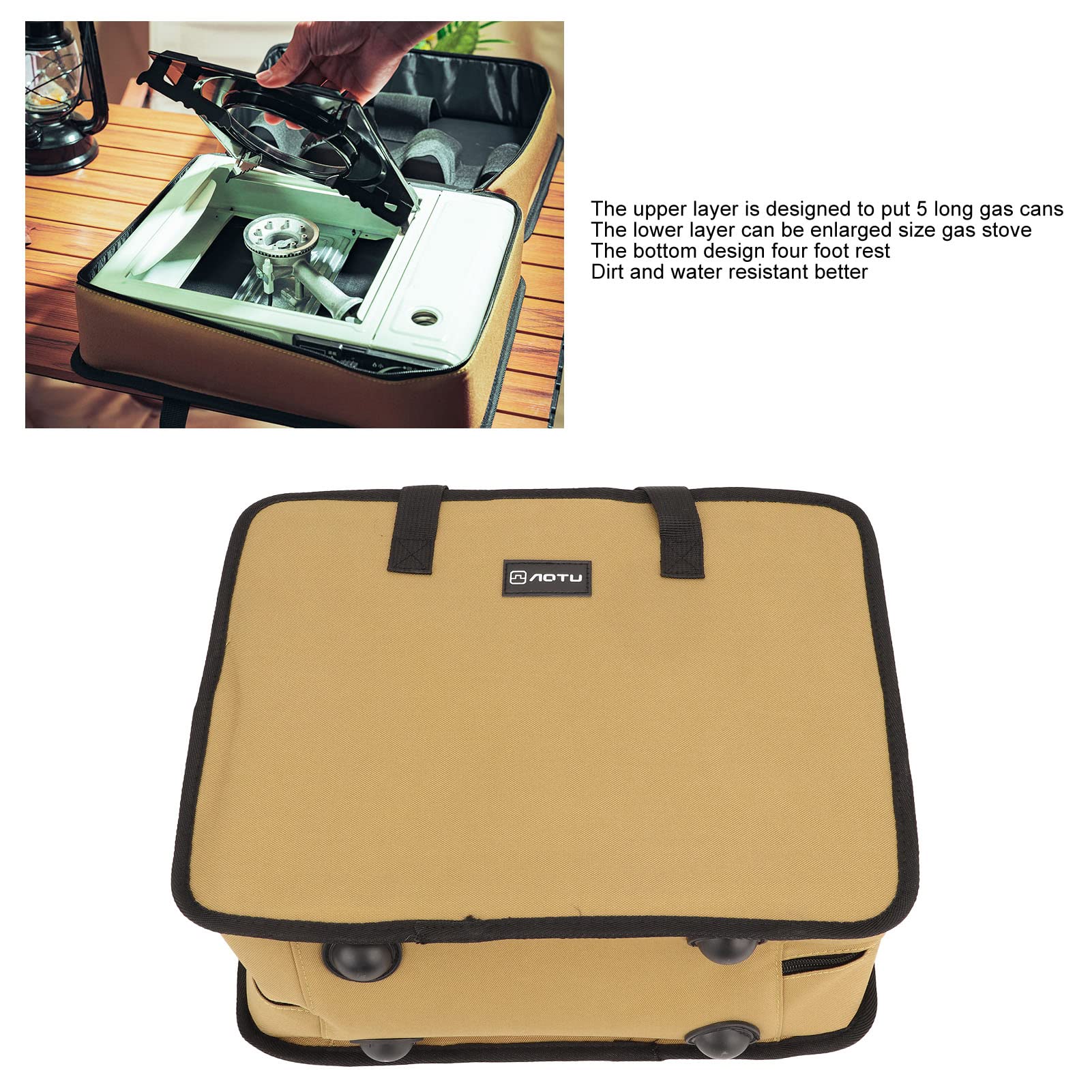 Tragetasche Für Campingkocher, Aufbewahrungstasche Für Campingkocher, Tragbar, 600D Oxford-Stoff, Verschleißfest, Wasserdicht, Camping-Kochgeschirrtasche Für Picknick