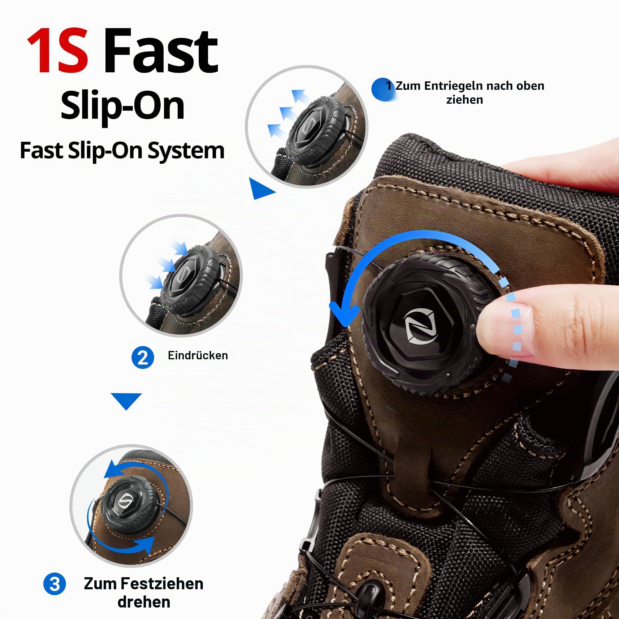 S3 Sicherheitsstiefel, SRC HRO Arbeitsstiefel, Wasserdicht Arbeitsschuhe mit Stahlkappe