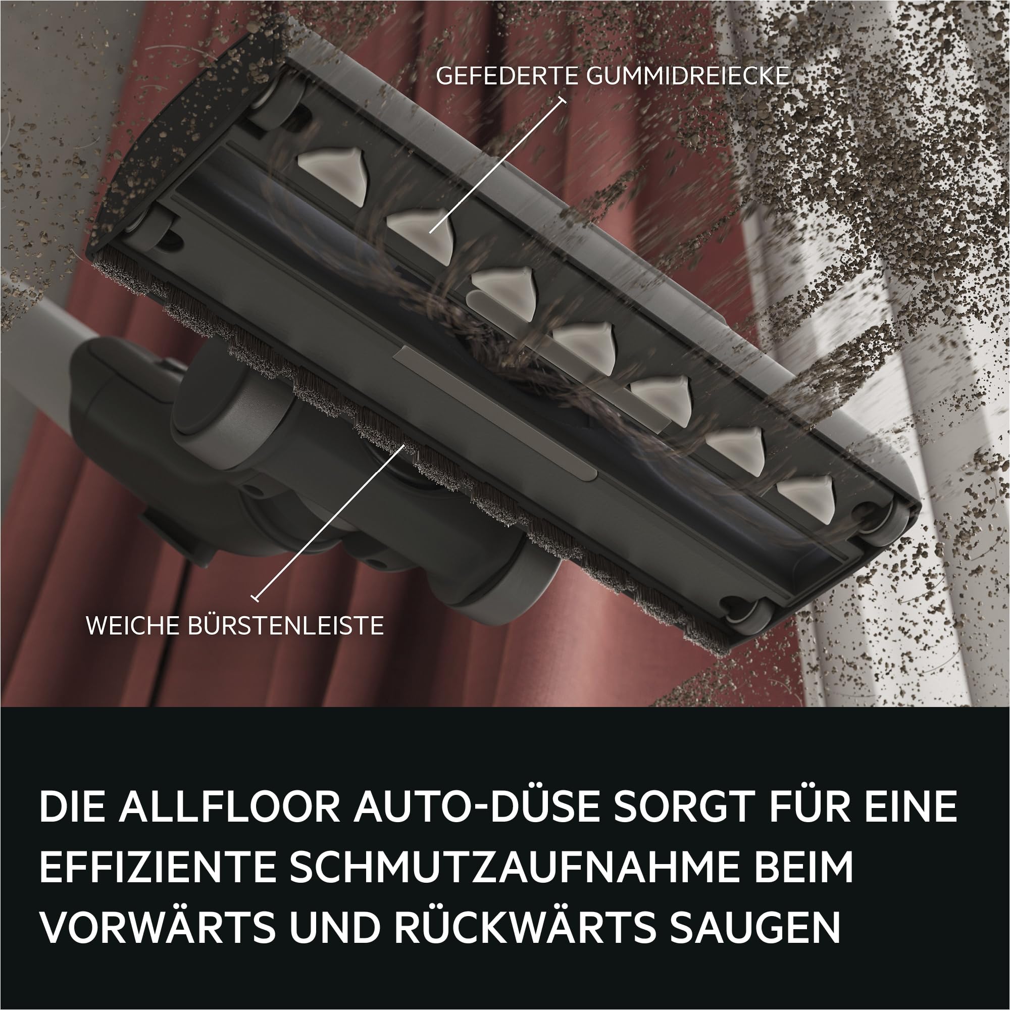 AEG Staubsauger mit Beutel, besonders leise 64 dB, kraftvolle 750 W, ergonomischer Handgriff, 12 m Aktionsradius, HEPA Allergy Plus Filter, AllFloor Düse für Hart- und Teppichböden, Schwarz, VX83‑2EBR | 750 W, 3,5 l, Geräuschpegel 64 dB(A), Staubsauger mi