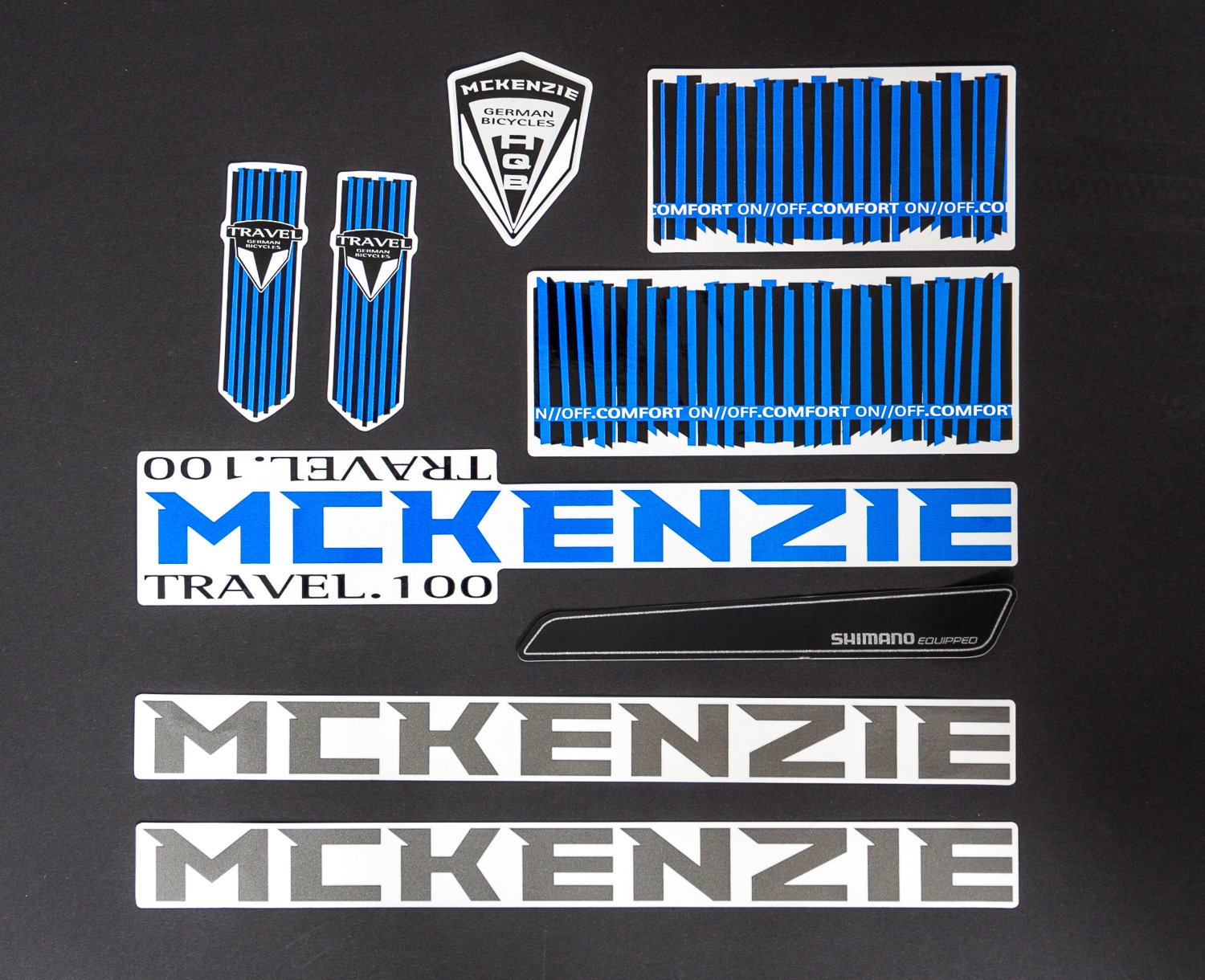 MC KENZIE Fahrrad Rahmen Aufkleber Frame Sticker Set Frame Sticker Decal blau grau