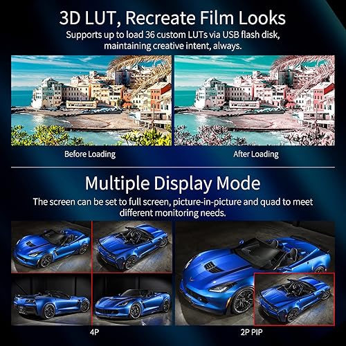 Miniatura 2 de SEETEC ATEM156S Monitor de producción de multicámara de 15.6 pulgadas con forma de onda LUT HDR 4X3G SDI entradas y salidas HDMI RS485 Full HD