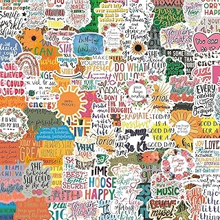 100pcs Inspirational Stickers, Motivational Quote Sticker for Water Bottle Adults Women Teen Boy Girl, Affirmation Stickers, Vinyl Positive Stickers Decals for Laptop Journal Computer Phone Case