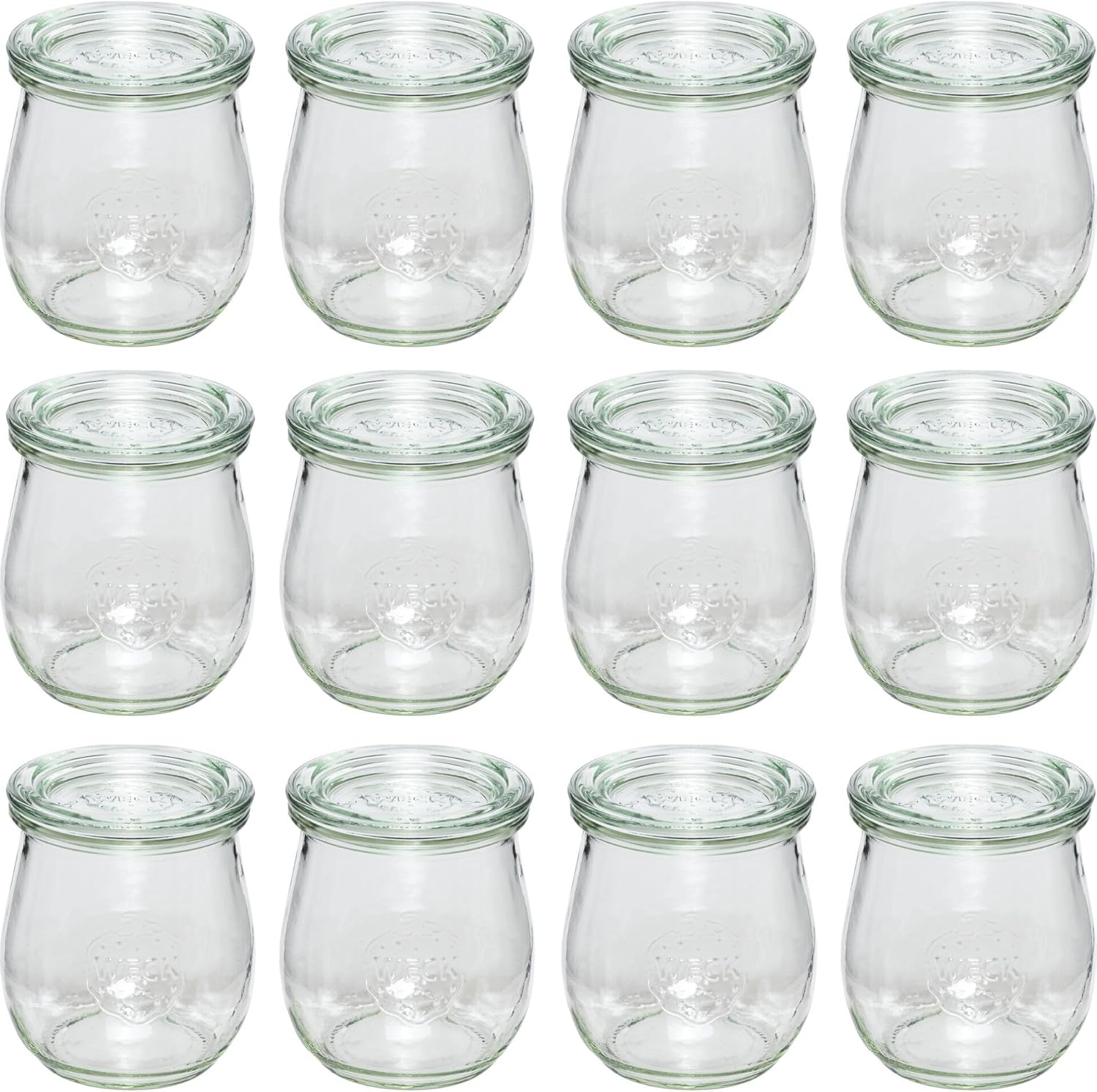 Weck Preserving jars with glass lids, capacity: 220 ml, tulip shape, pack of 12.